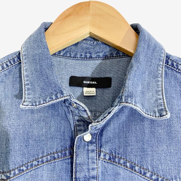Vintage Cotton Denim Western Shirt by DIESEL / Made in Romania / size Small - Picture 4 of 15